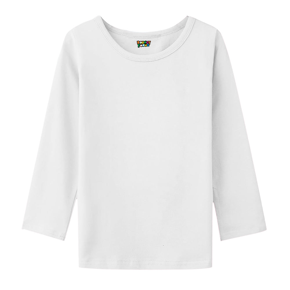 white full sleeve t shirt for kids