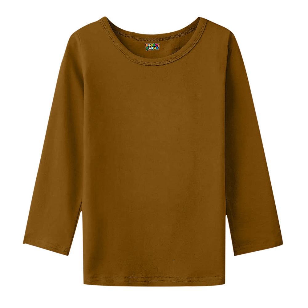 boys long sleeve t shirt kids peanut brown