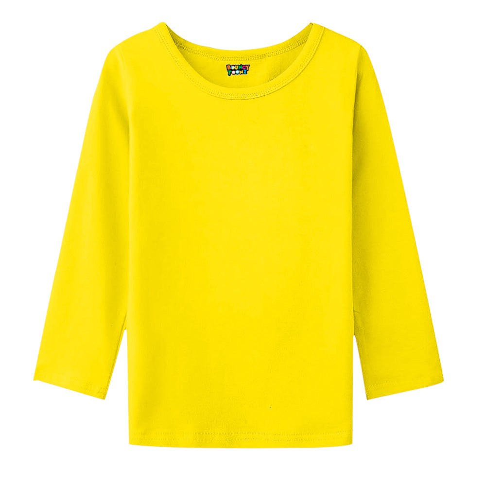 yellow plain long sleeve t shirts kids