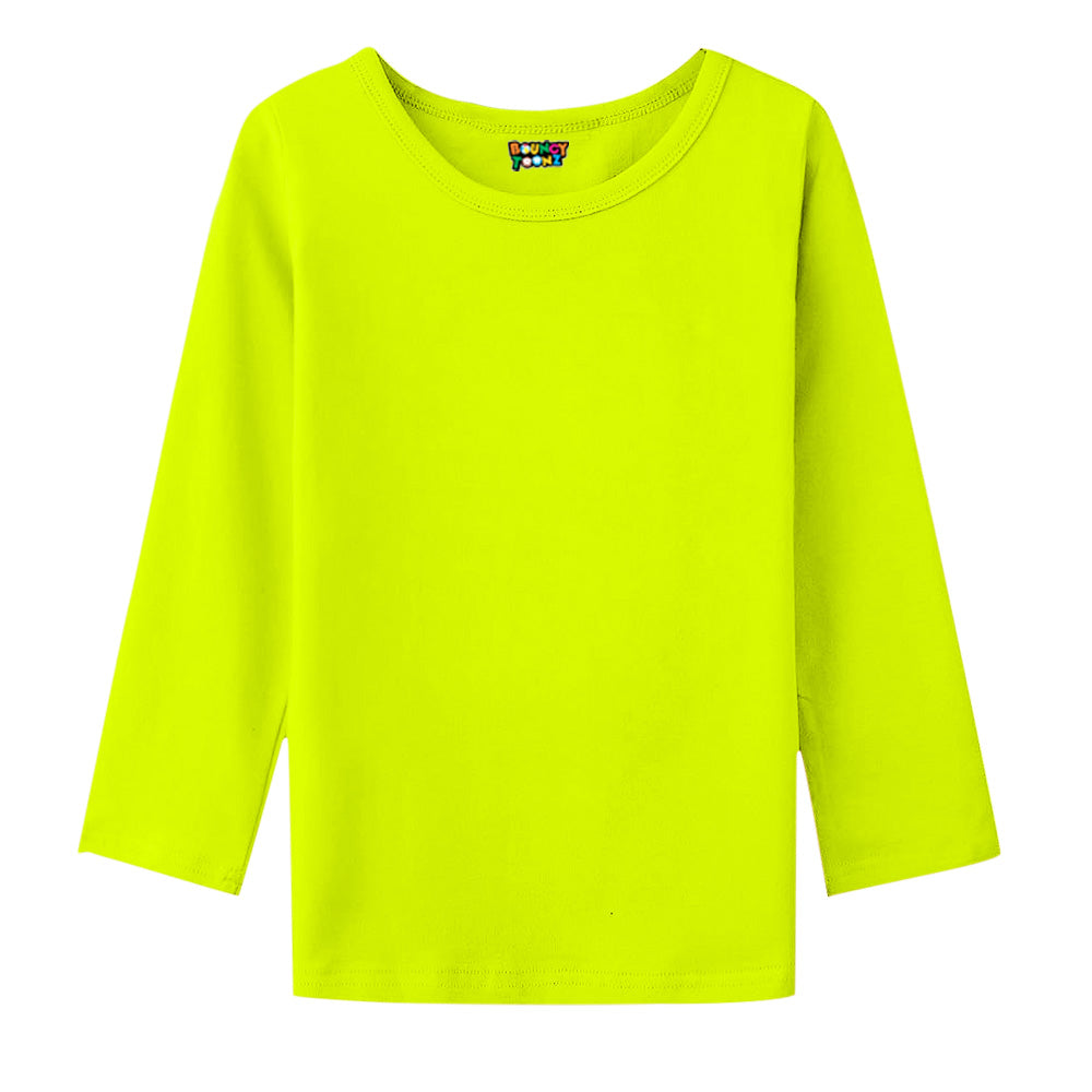 neon green full sleeve t shirt kids