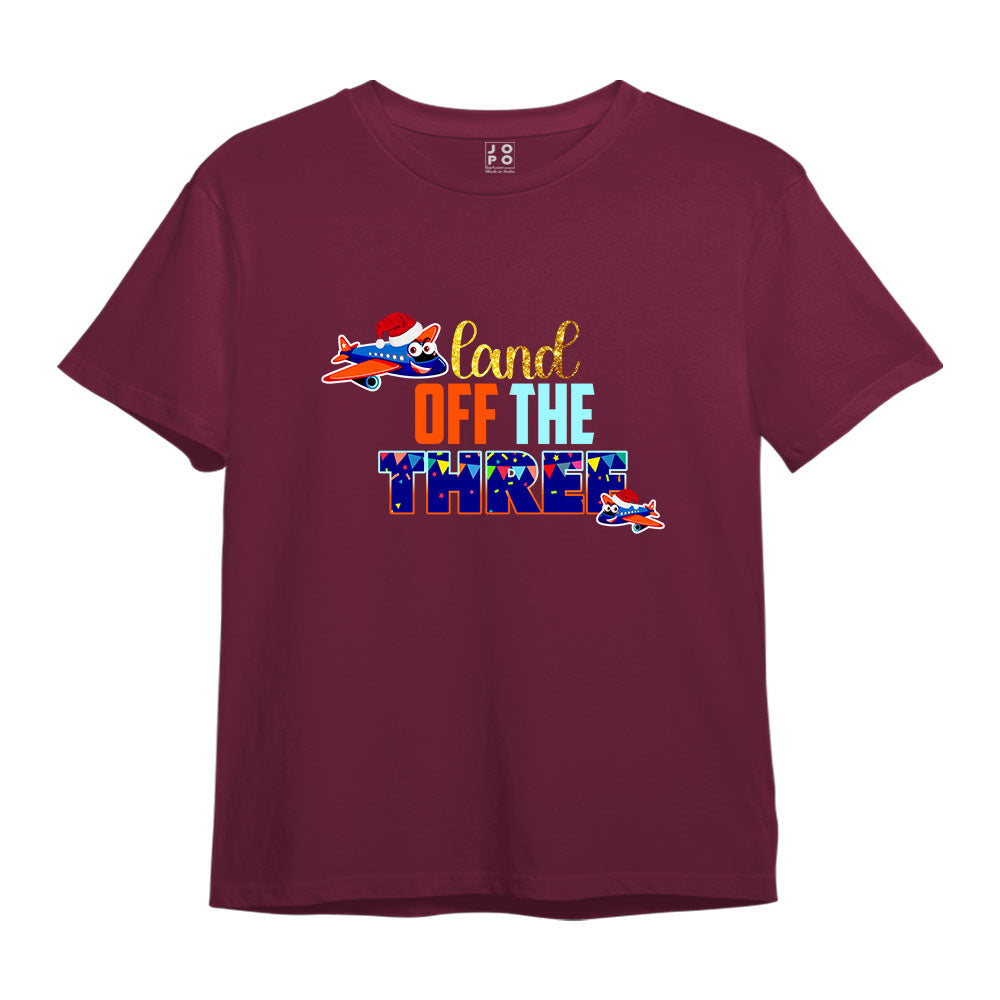 Land Off 3 Third Birthday Tshirt for Boys and Girls