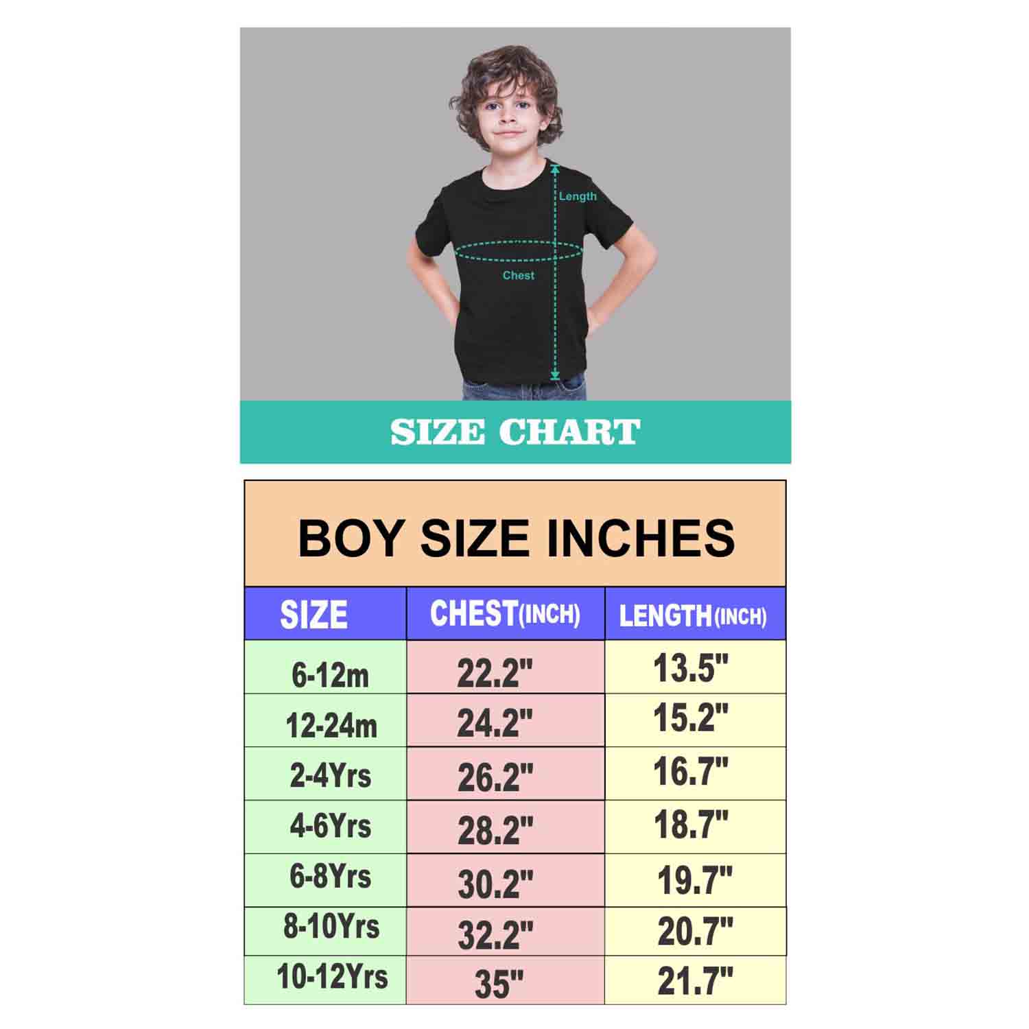 kids t shirt size