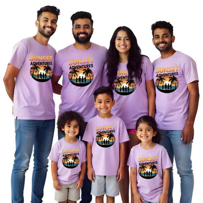 Sunset Adventures Family Friends Group Tshirts