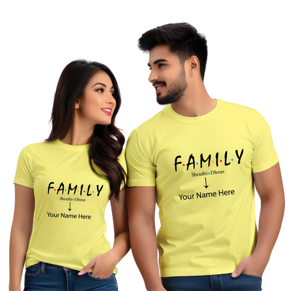 Family Names Customised Couple Tshirts | Jopokart