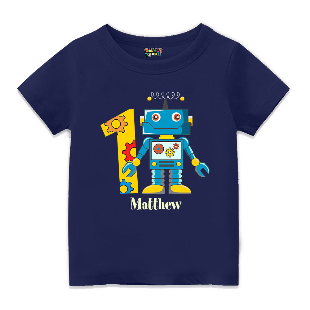 robot birthday shirt