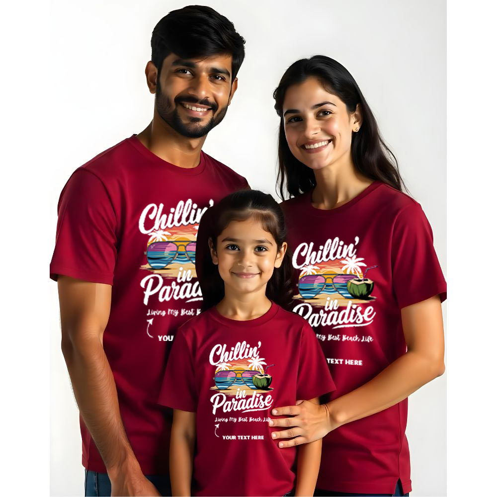 Chillin in Paradise customised Vacation Family Tshirts