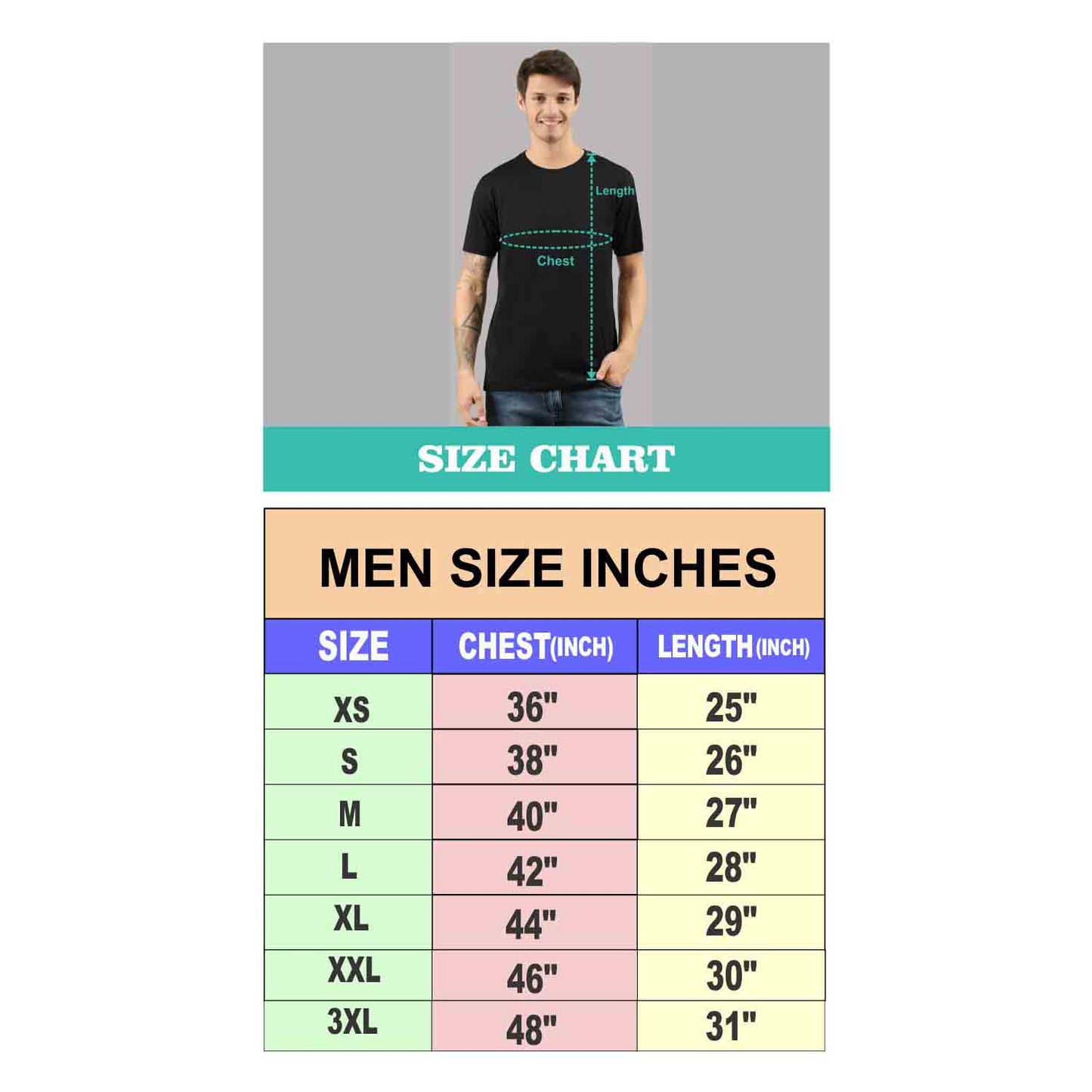 men size chart