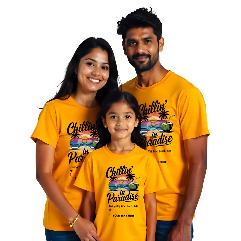 Chillin in Paradise customised Vacation Family Tshirts