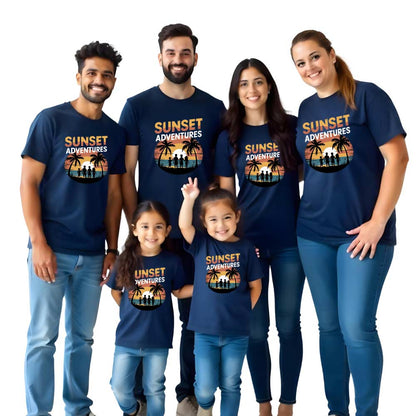 Sunset Adventures Family Friends Group Tshirts