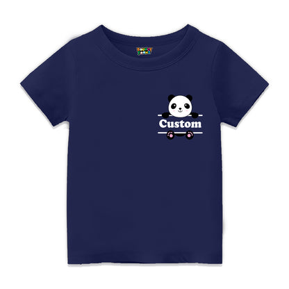 panda printed t shirt navy