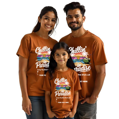 Chillin in Paradise customised Vacation Family Tshirts