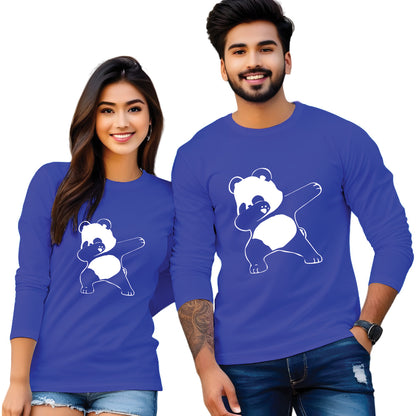 Full sleeve Dapping Panda printed couple T Shirt