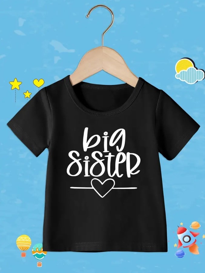 big sister tee shirt black