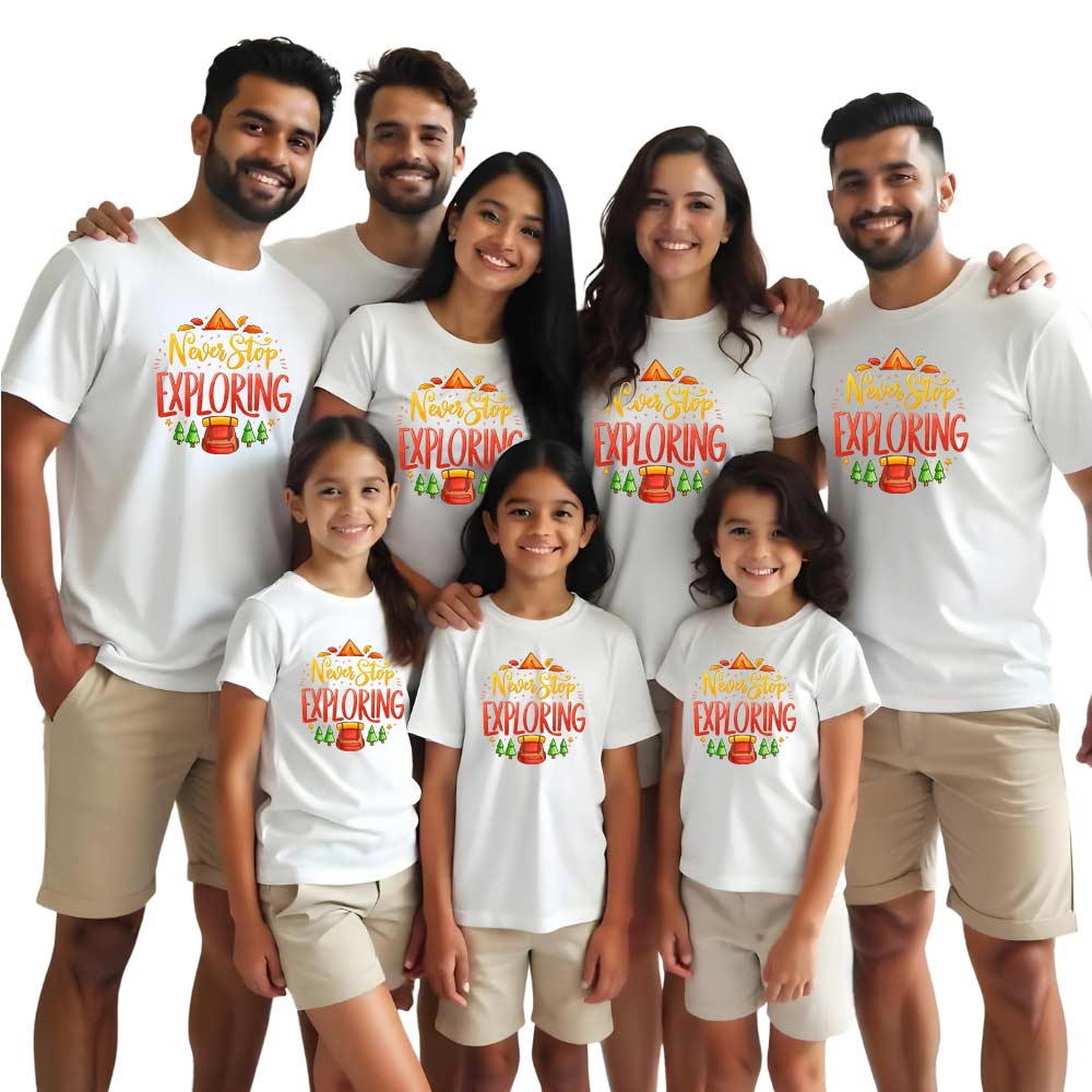 Never Stop Exploring Group Friends Family Tshirts