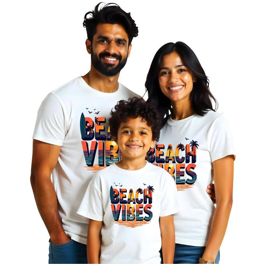 Beach Vibes Matching Family Tshirts Set