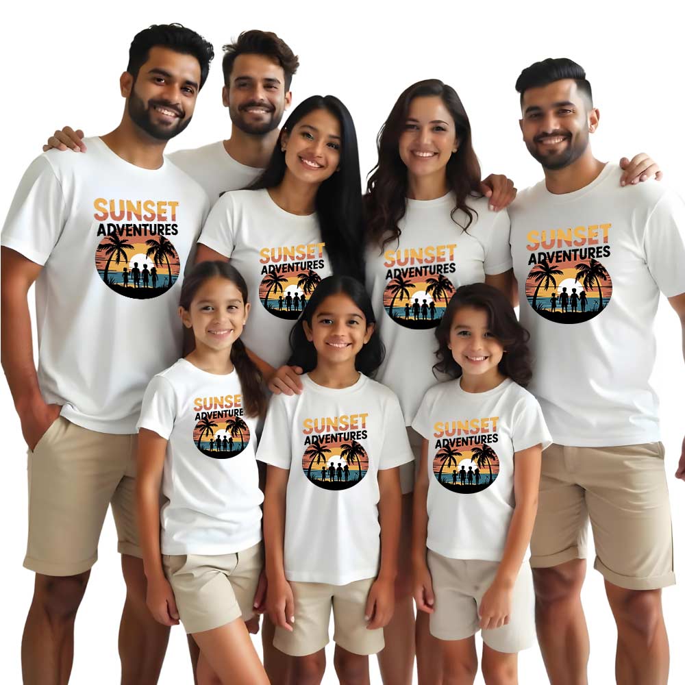 Sunset Adventures Family Friends Group Tshirts