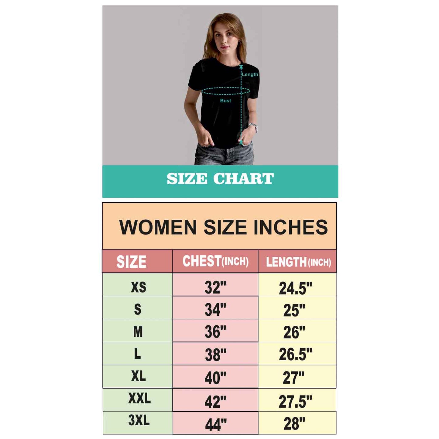 sports activewear for womens size chart