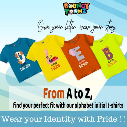 Bouncy Toonz  Customised Alphabet Toddler T-shirts