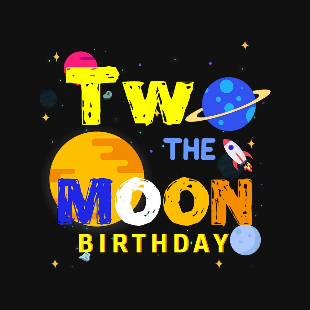 Space Theme Second Birthday Tshirt