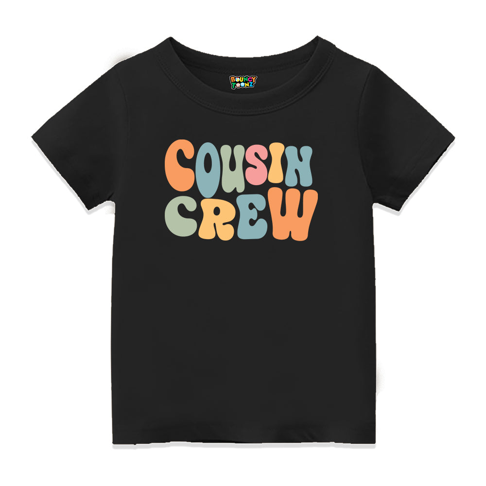 personalised cousin crew t shirt with custom name and number