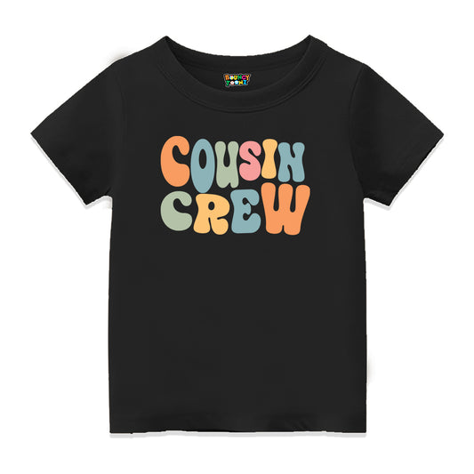 personalised cousin crew t shirt with custom name and number