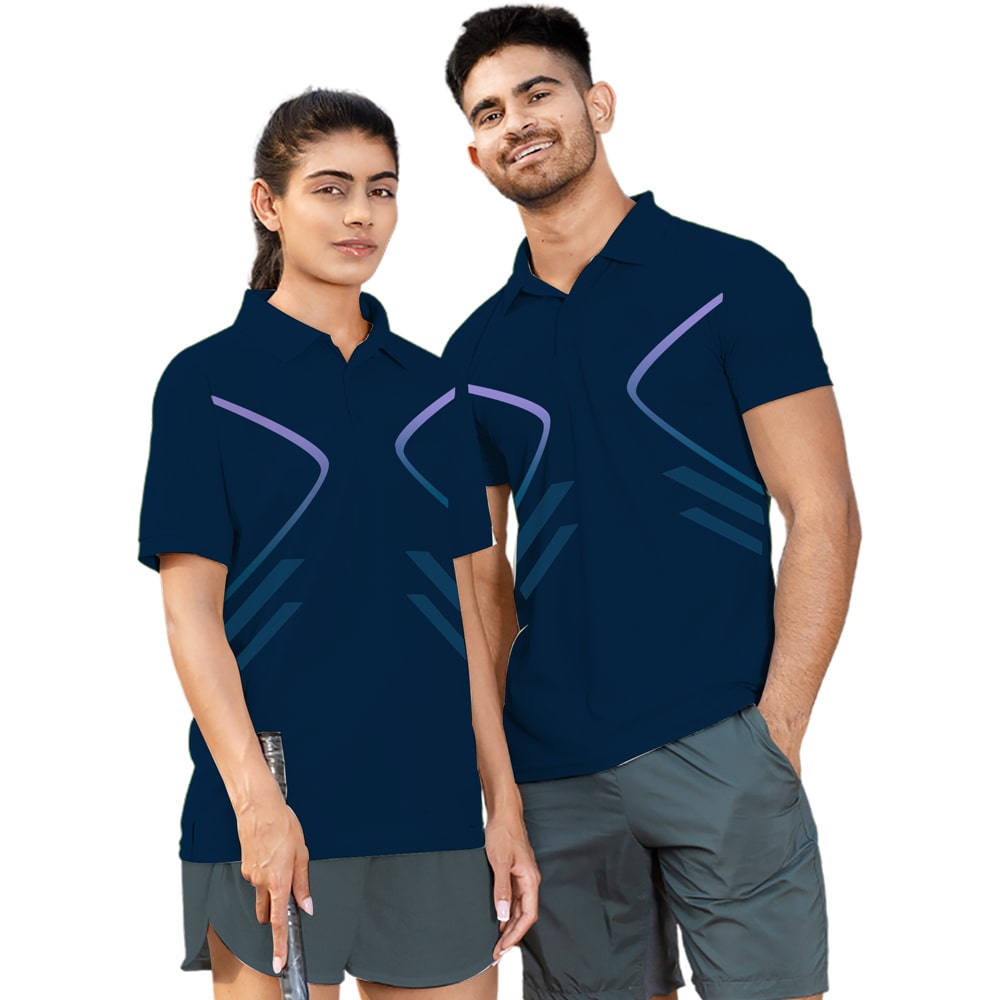 Collared Blue Couple Activewear