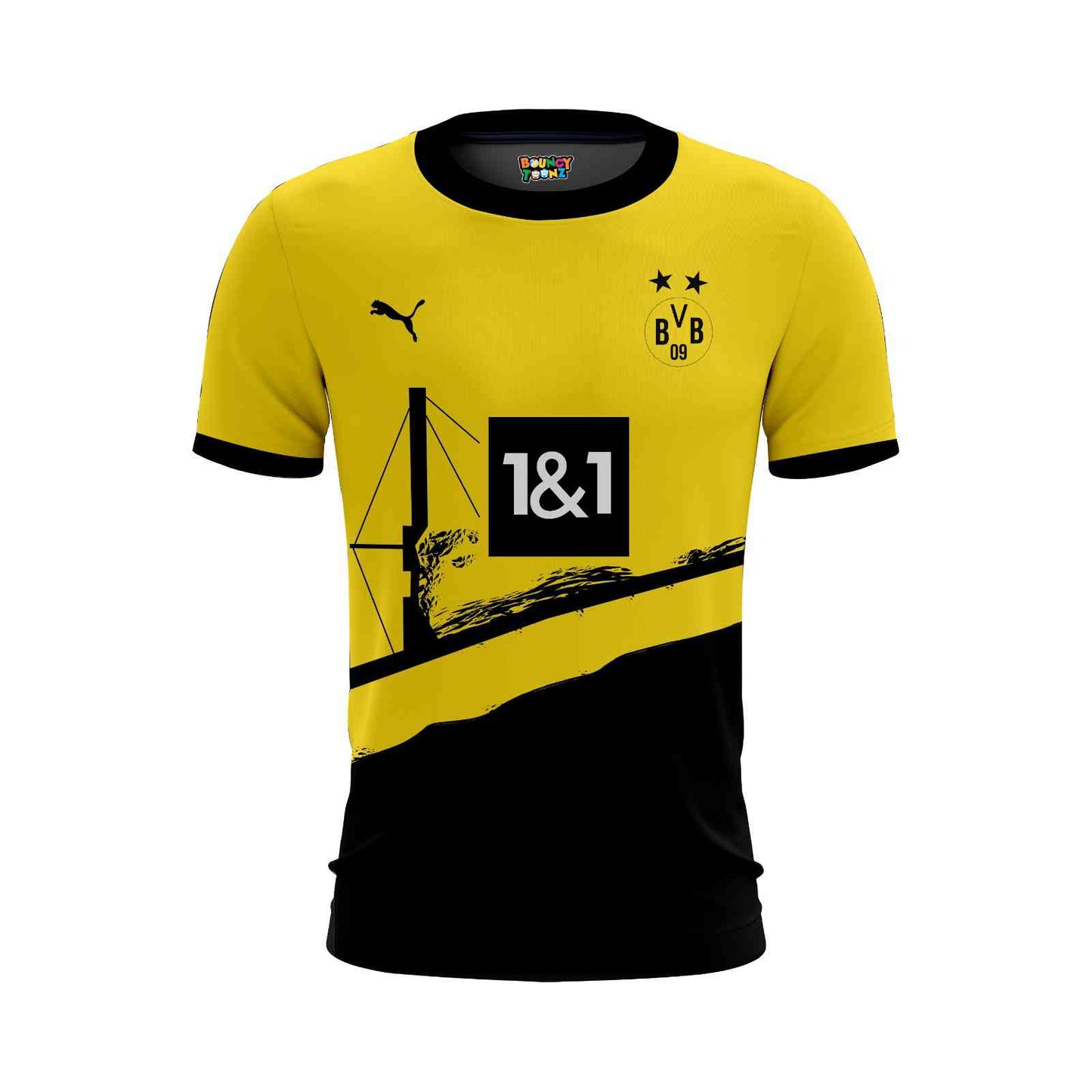 yellow/black jersey with logo printed 