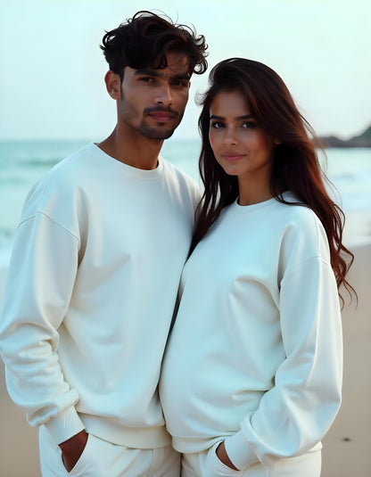 Plain Oversized Couple Sweatshirts - Maternity Couple Photoshoots