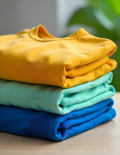 Mustard-MintGreen-RoyalBlue Plain Tshirts 3pc Combo Pack