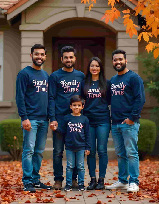 Family Time Group Sweatshirts for Vacations and Gettogether