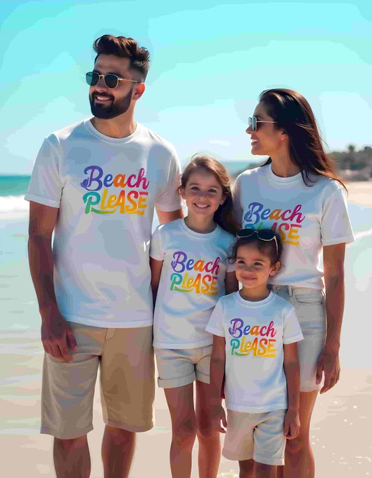 Beach Please  Matching Famiy Tshirts for Vacation and Family