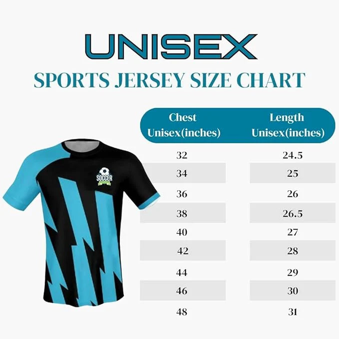 sports adult jersey size chart