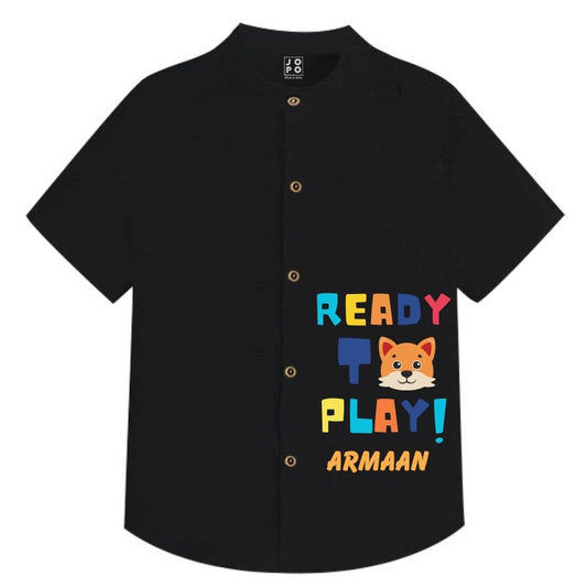 shirt with name printed design black