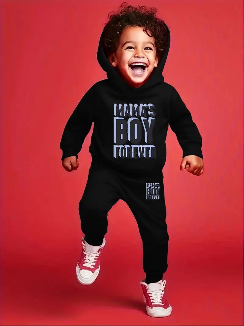 Mama's Boy Printed Sweatshirt and Pant Combo Set