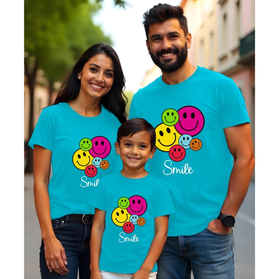 t shirt for family aquablue