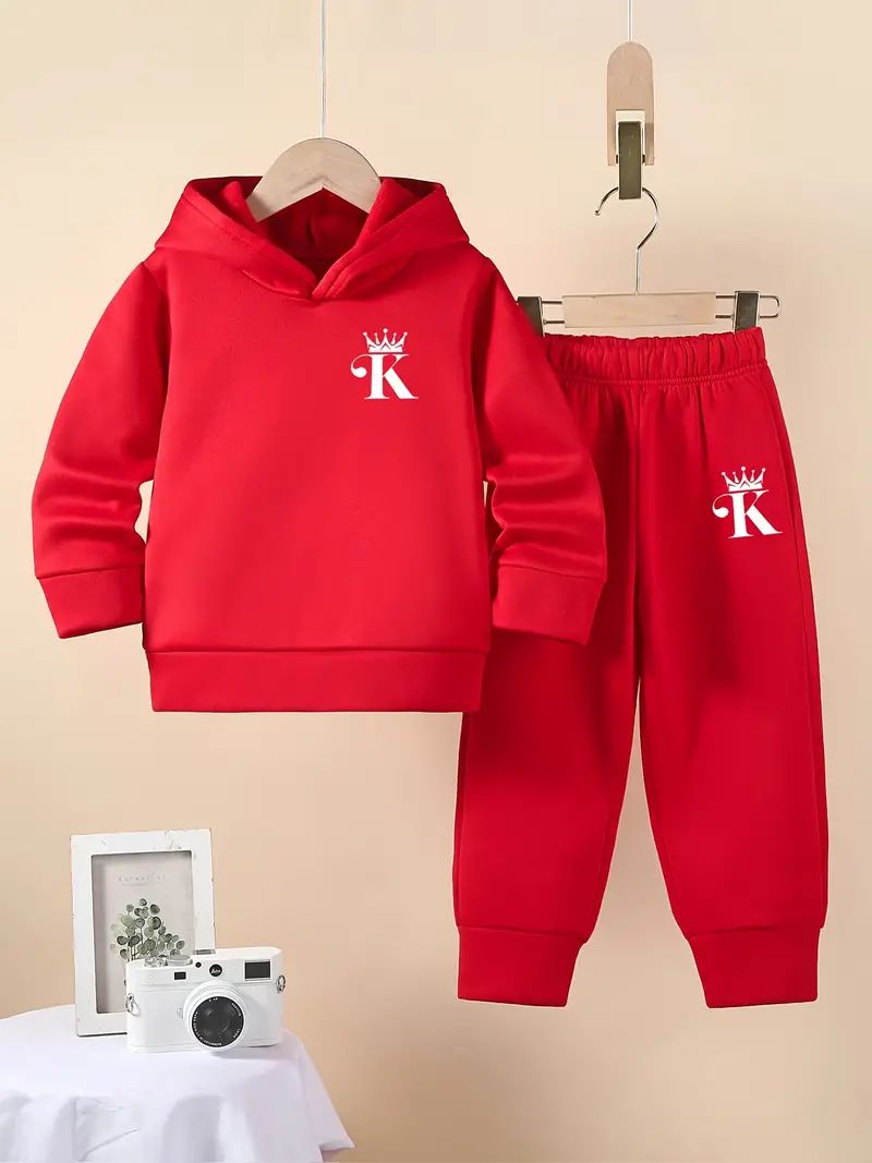 Kids printed hoodie sweatshirt red