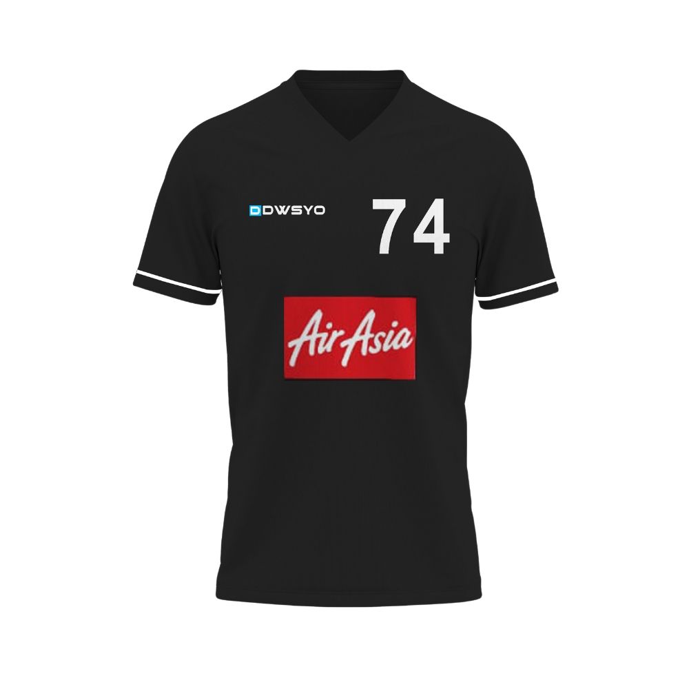 Personalised V neck sports jerseys black