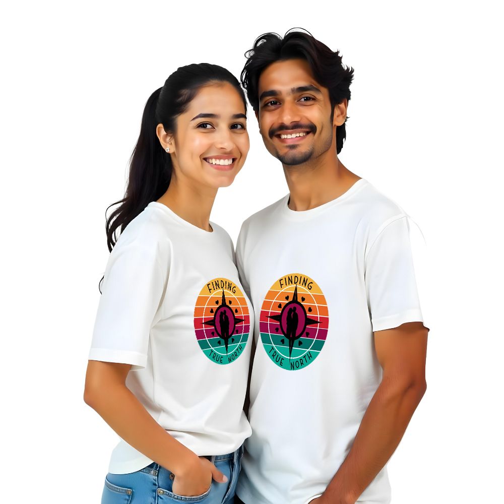 Finding True North Couple Adventure Tshirts