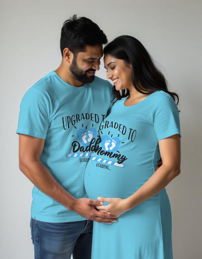 Upgraded to Daddy and Mommy Couple Maternity Tshirts