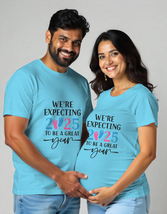 2025 to be a great year - We are expecting Maternity Couple Tshirts