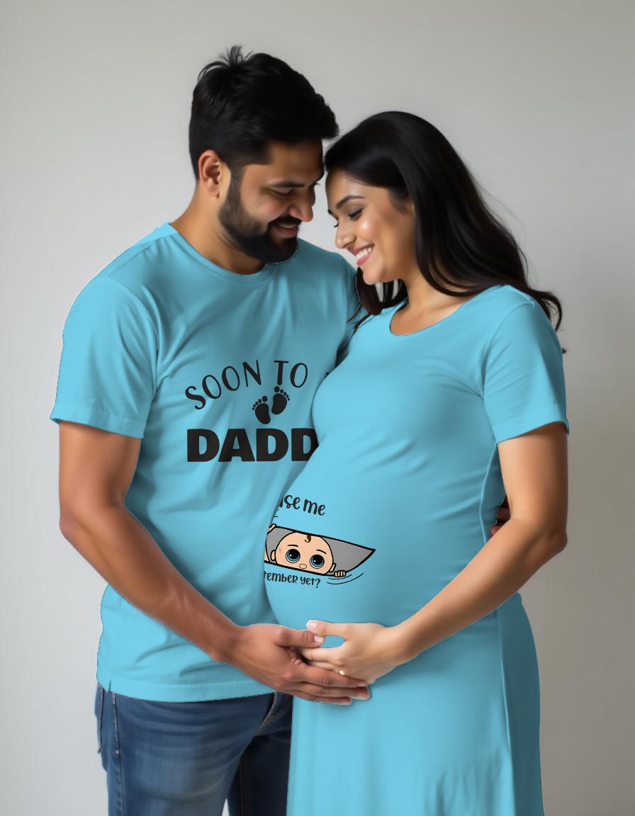 Soon to be Dad Peek a Boo Maternity Couple Tshirt Dress