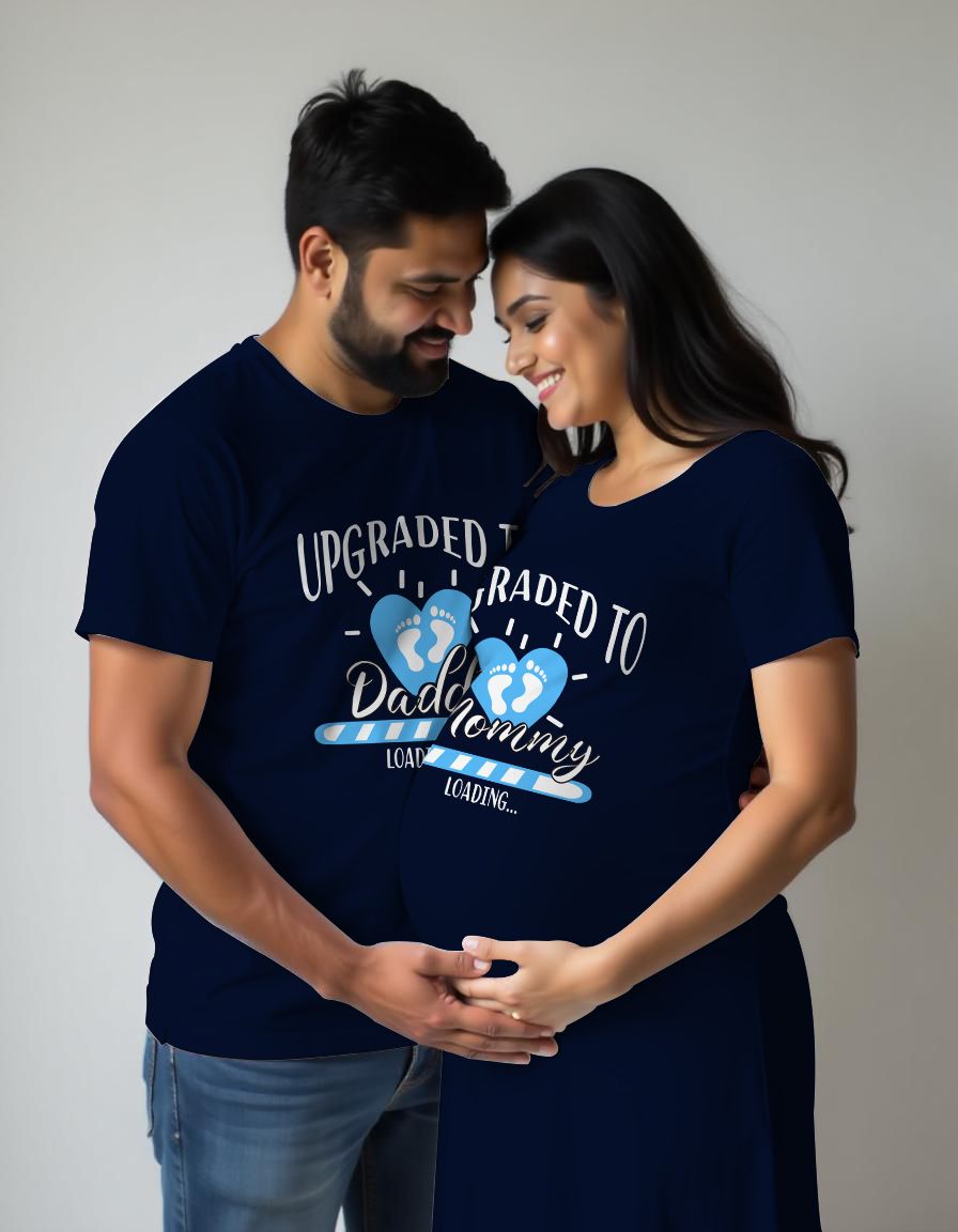 Upgraded to Daddy and Mommy Couple Maternity Tshirts