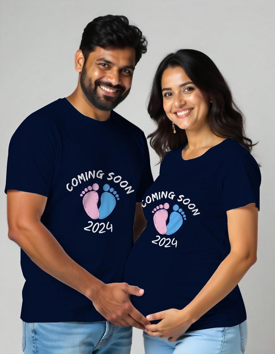 2025 Coming Soon Maternity Couple Tshirts