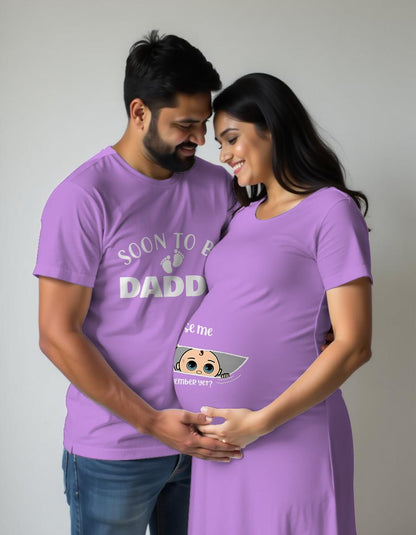 Soon to be Dad Peek a Boo Maternity Couple Tshirt Dress