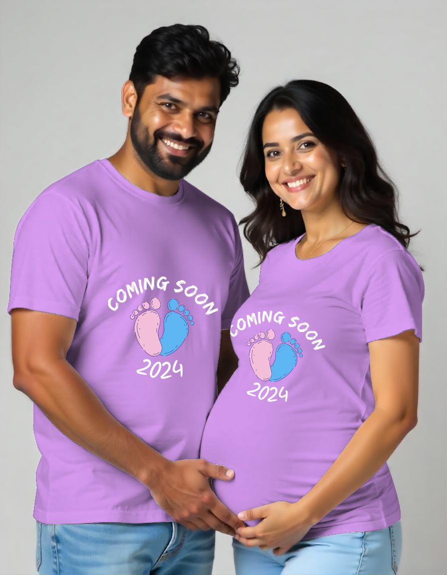 2025 Coming Soon Maternity Couple Tshirts