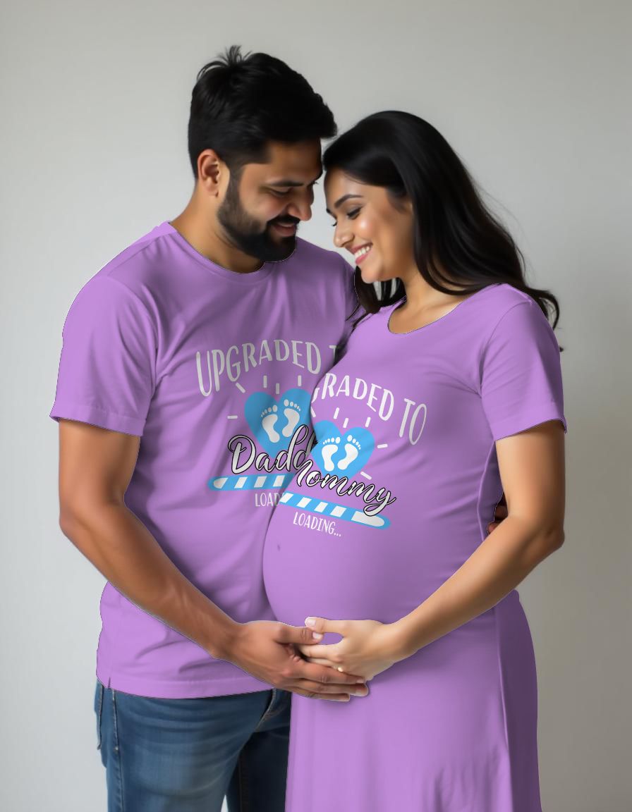 Upgraded to Daddy and Mommy Couple Maternity Tshirts