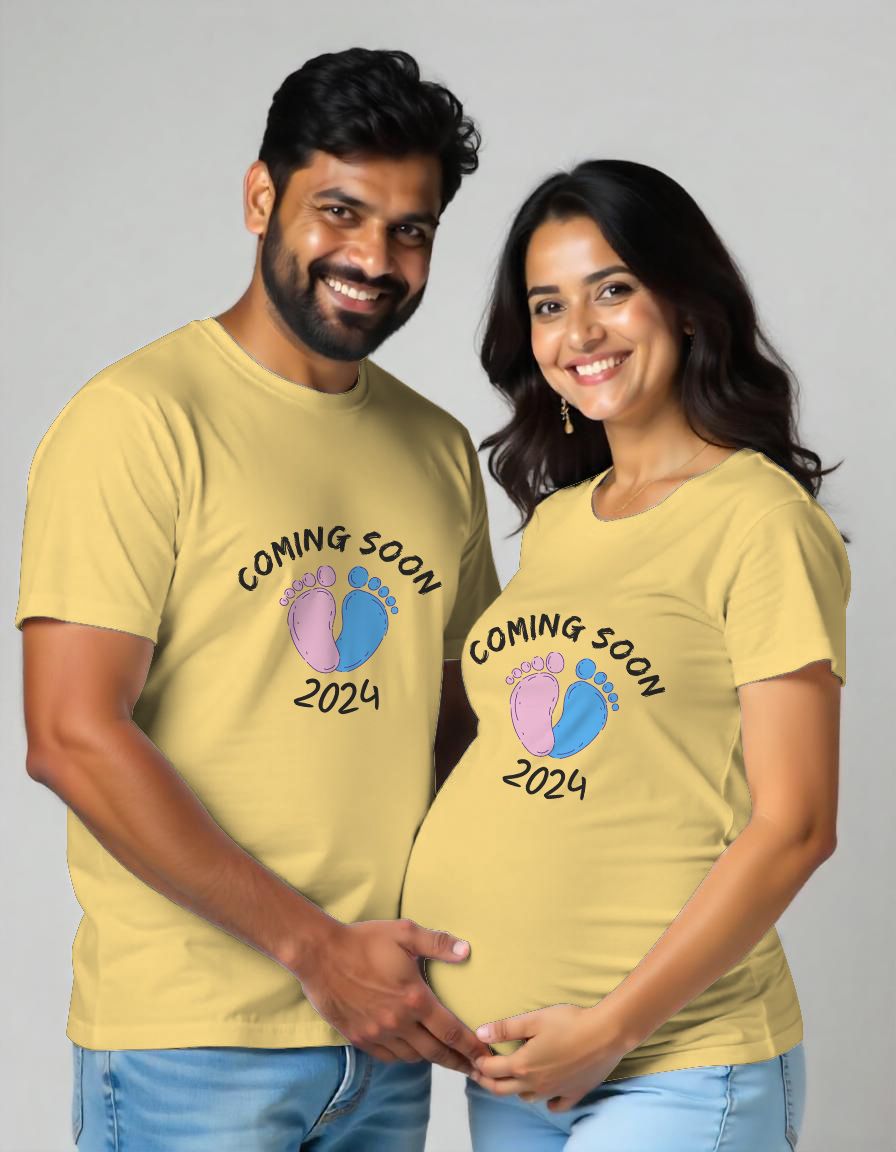 2025 Coming Soon Maternity Couple Tshirts