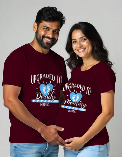 Upgraded to Mommy Daddy Couple Tshirts