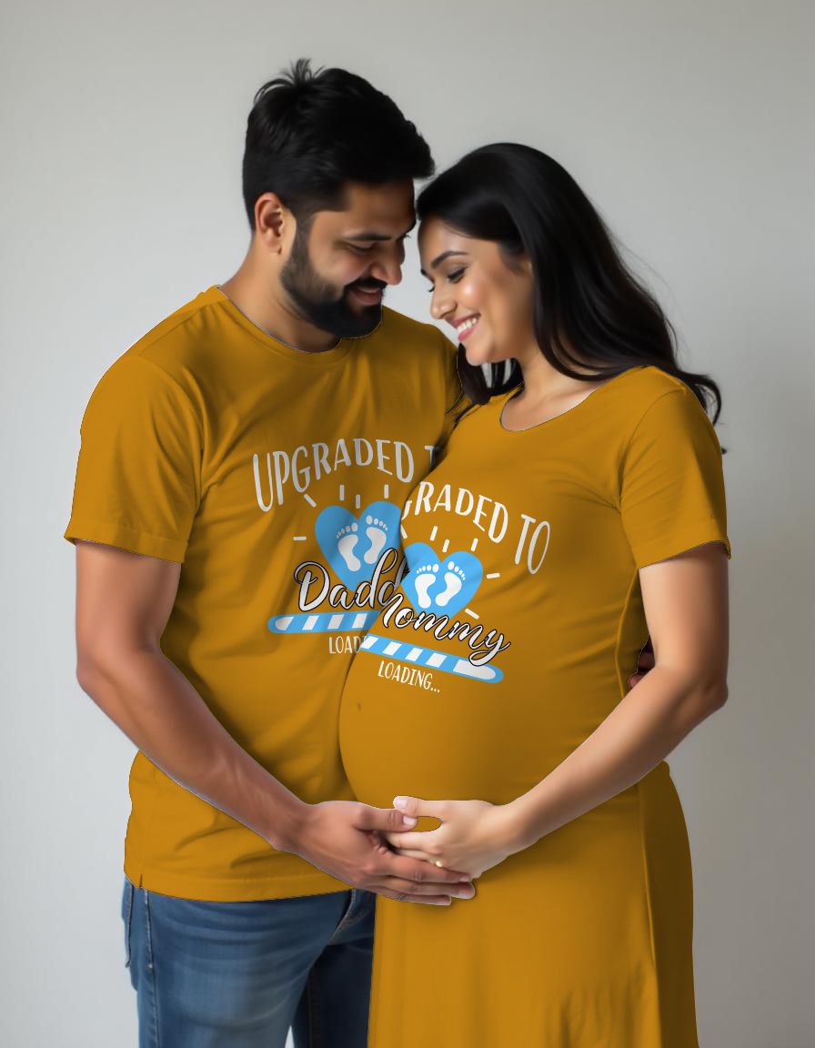 Upgraded to Daddy and Mommy Couple Maternity Tshirts