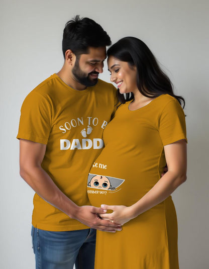 Soon to be Dad Peek a Boo Maternity Couple Tshirt Dress